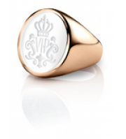 Siegelring signet rings Oval Roségold weiss
